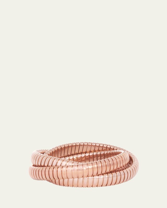 18K Rose Gold 3 Band 9mm Rolling Bracelet